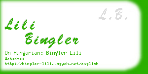 lili bingler business card